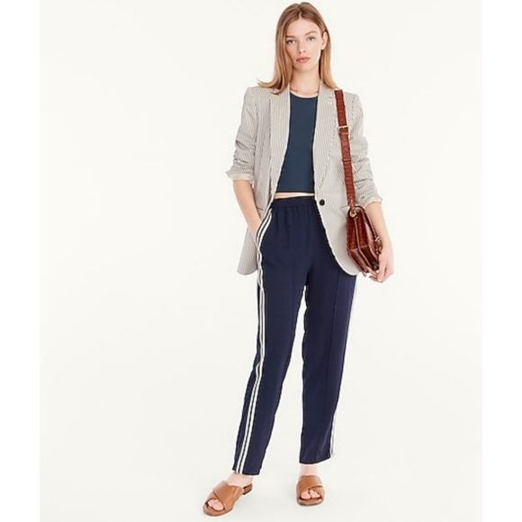 13. J.Crew Crepe track pant - Picture 2 of 7